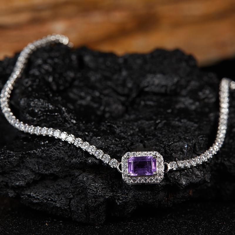 S925 Sterling Silver Natural Colored Treasure, Sugar Cube Stud Earrings, Ear Jewelry Gifts, Light Luxury, Elegant Niche Temperament, High-End Earrings