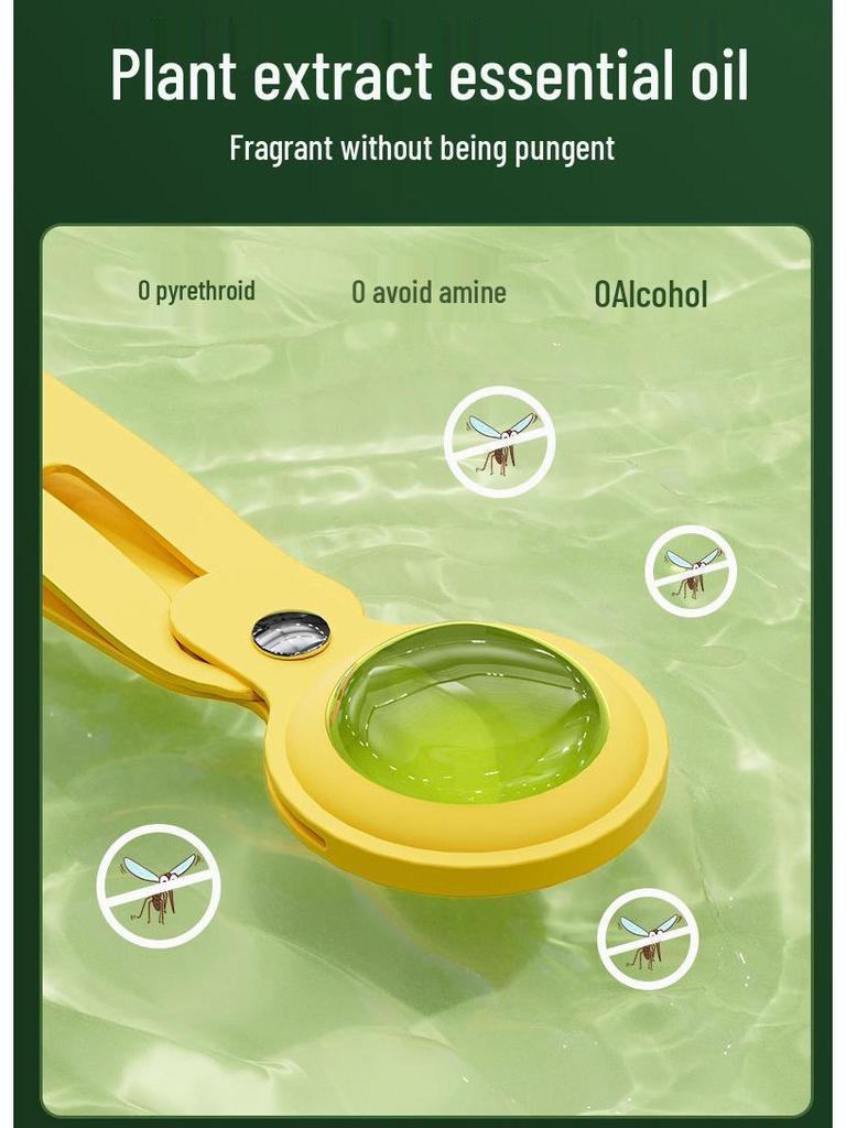 Portable Silicone Anti-Mosquito Pendant with Long-Lasting Plant Essential Oil for Outdoor Sports