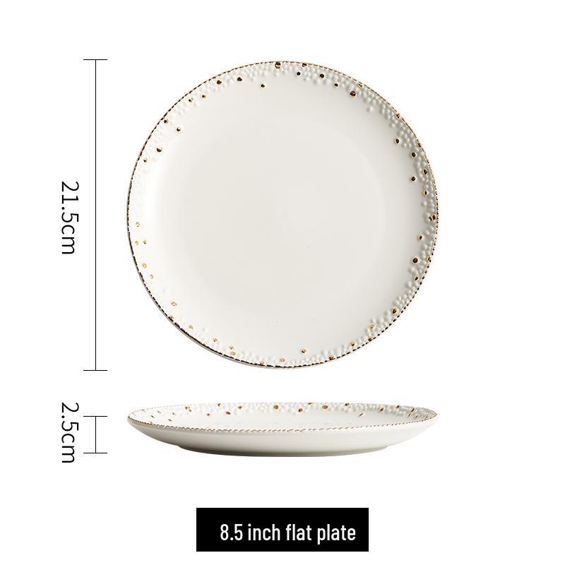 Japanese Ceramic Dinner Plate for Steak, Noodles, Salad, and Western Dishes