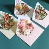 Romantic 3D Pop-up Flower Greeting Cards Birthday Christmas Postcard with Envelope Paper Cards Set for Wedding Party Decor Gifts