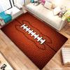 Football Texture with Laces Patterned carpet, non slip mat suitable for living room and bedroom sofas