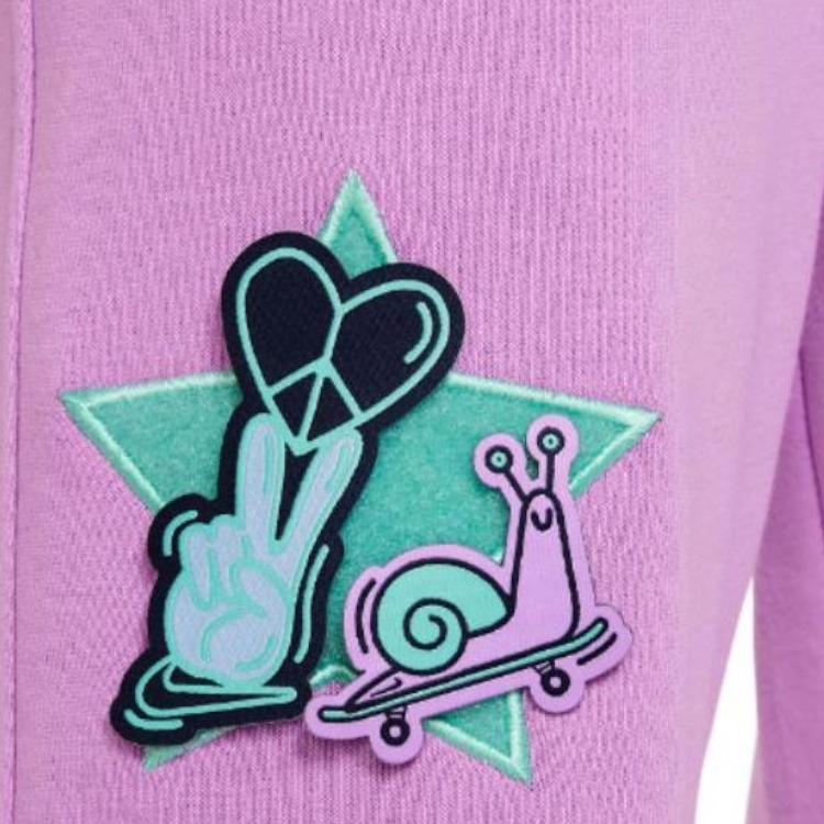 Nike Solid Color Star Embroidery Elastic Waist Knitted Sports Pants Kids bottoms Purple FD3031-532