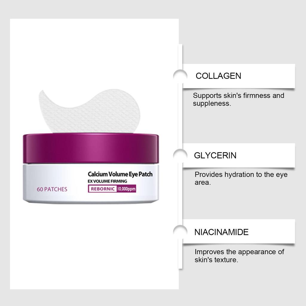 Vápníkové objemové oční polštářky Proti kruhům pod očima Vrásky Redukce otoků Lifting Zpevnění Jemné vyhlazení Hydratační maska na oči Péče o pleť