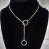 Heart O Ring Slip Chain Necklace for Women Stainless Steel Cuban Chain Heart Necklace Punk Rock Coll