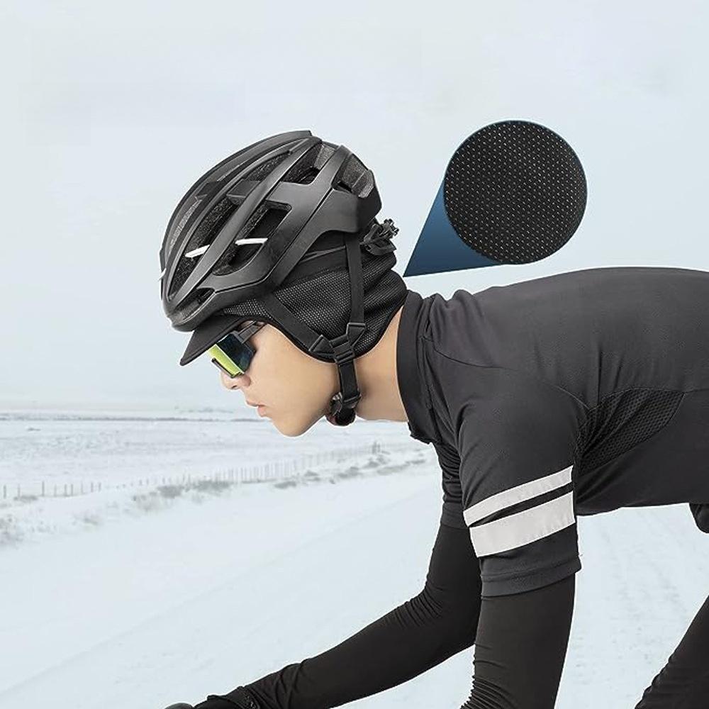 Cycling Hat Mens Womens Windproof Helmet lining Cap for Running Jogging Ski,Small Brim Baseball Cap with Breathable Earmuffs