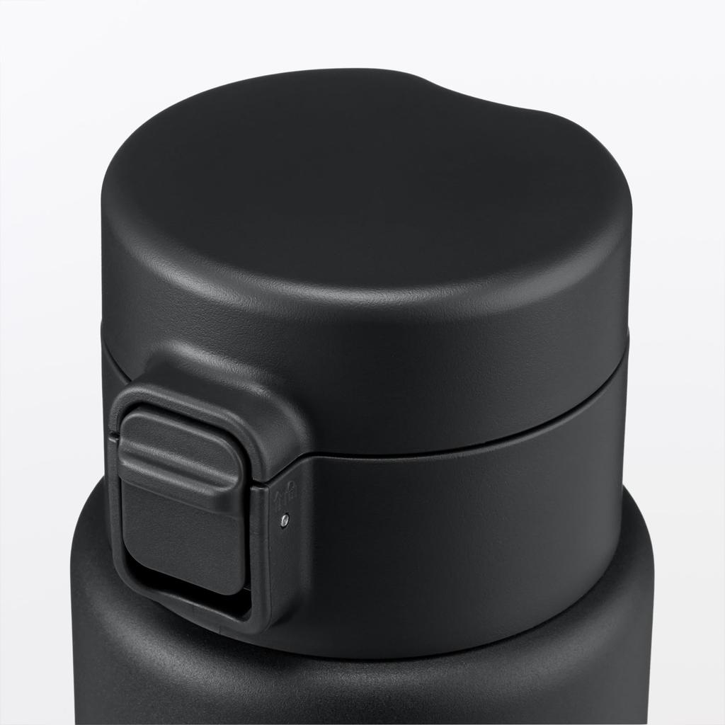 MUJI Vacuum Insulated Insulated 76049142 Bottle, One-Touch Type, 750mL, Black,