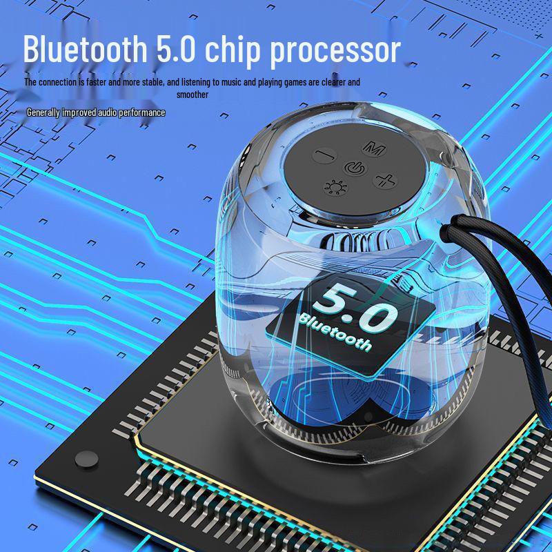 Compact Wireless Bluetooth Speaker: Portable, Mini, High-Quality Sound, Card Slot, Ambient Light, Ideal for Home and Outdoors