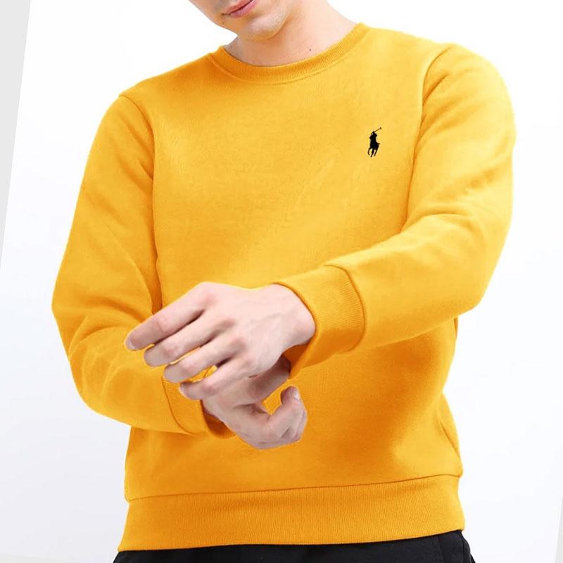 Polo Ralph Lauren Embroidered Pony Logo Fleece Crewneck Sweatshirt Men Sweatshirt Gold 710859145-008