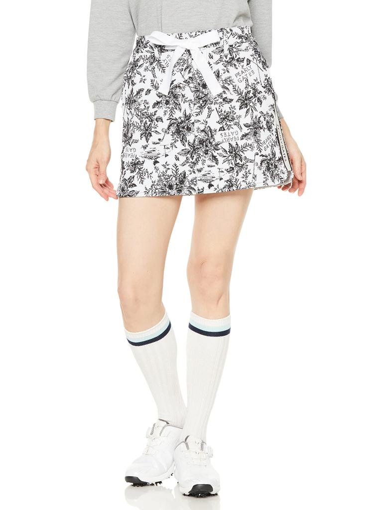 PEARLY GATES Delicate Floral JQ White Size Small Women's Skirt, Print, Style, 055-2234910, 030, Base,
