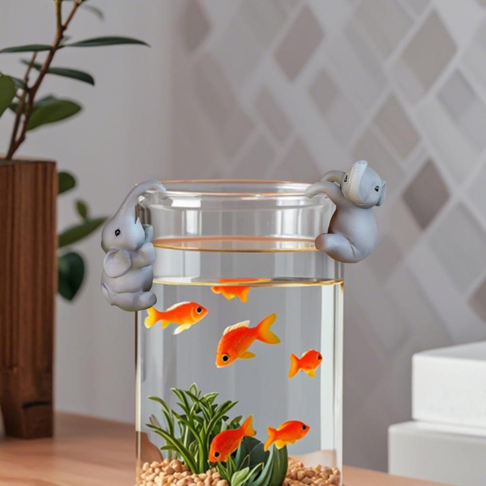 Cartoon Elephant Bonsai Pendant Cute Animal Statue  For Office Outdoor Plant Decor