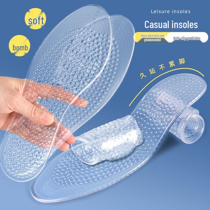 Unisex Casual Insoles: Soft, Bouncy Sole with Massage Granules for Shock Absorption in Sports, Running, Basketball, and Long-Standing Periods.