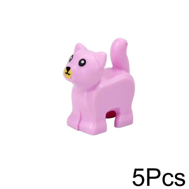 MOC Animals Building Blocks Flamingo Swan Otter Cat Dog Pug Chick Duck Eagle Sheep Owl Rabbit DIY Model Brick Toys for Children