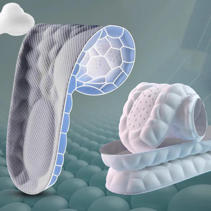 4D Massage Insoles Women Men High Elasticity Soft Shoe Pads Shock Absorption Cushion Arch Support Insole Orthopedic Inserts