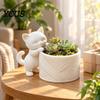 Pot de Fleurs Mignon Chaton Imprimé 3D Cache-pot Chat, Pot pour Plantes Succulentes Décoratif pour Bureau, Plante Verte Décorative pour Décoration de Maison Pot Créatif