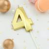 1pc-Birthday Candle Golden Number 0-9 Smoke Free Birthday Cake Insert Party Candle Decoration Anniversary Cake