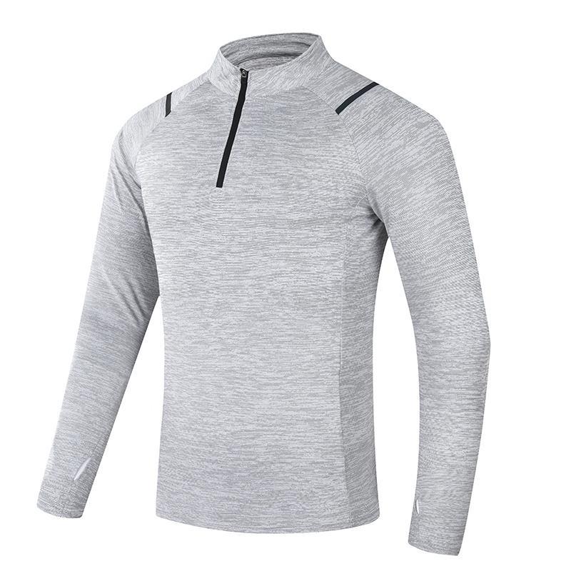 T-shirt Sportiva da Uomo con Mezza Zip, Collo Alto, Girocollo, Manica Lunga, Asciugatura Rapida, Nuova, Casual, per Esterno, Primavera e Autunno