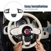 For Fiat 500 2016-2025 2026 Real Carbon Fiber Car Steering Wheel Button Frame Panel Cover Trim Sticker Car Accessories