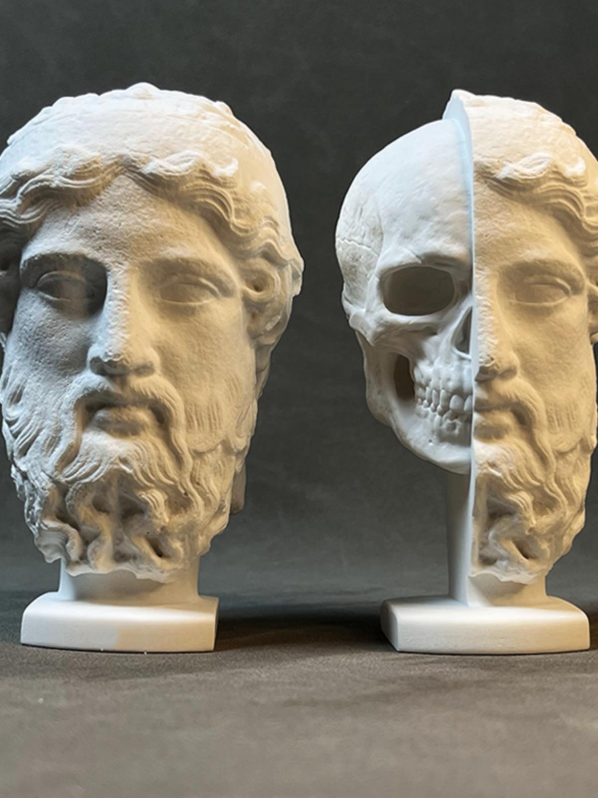 

Vintage Roman Art Plaster Sculpture Bookshelf Decoration Bookend Sketch Character Sculpture Crafts Gift Wine Cabinet Ornaments