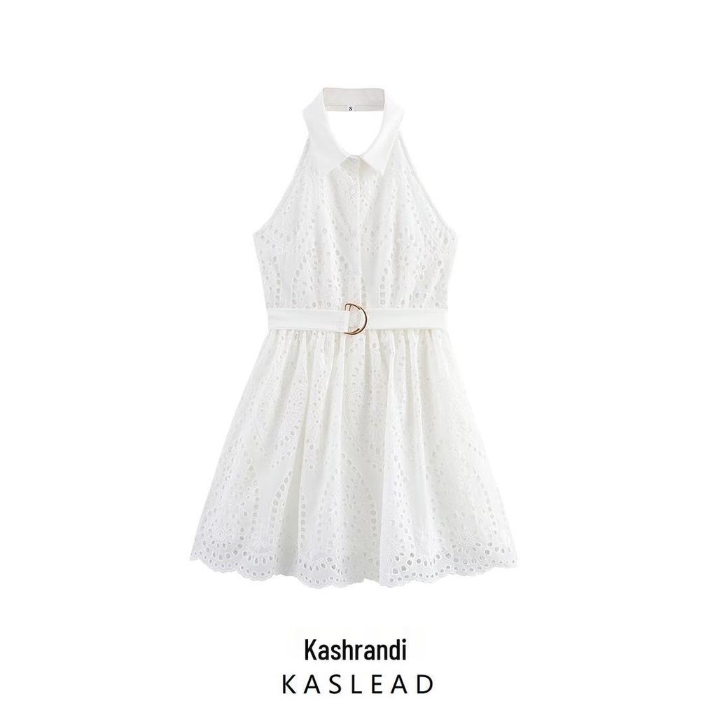 2025 Spring Women's Stylish European & American Embroidered Lapel Dress