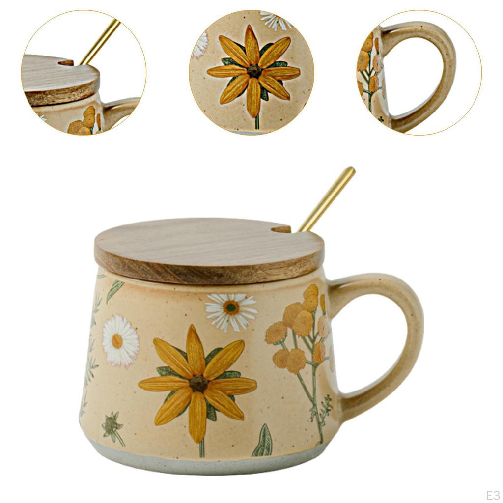 Ceramic Coffee Mug 360ml Elegant with Nonslip Handle Portable Tabletop Drinkware Milk Cup Beverage