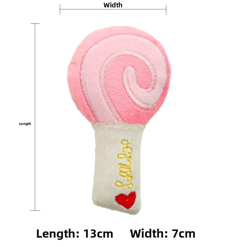 

Плюшевые игрушки-леденцы со звуком доступны на выбор для домашних собак и кошек розовый