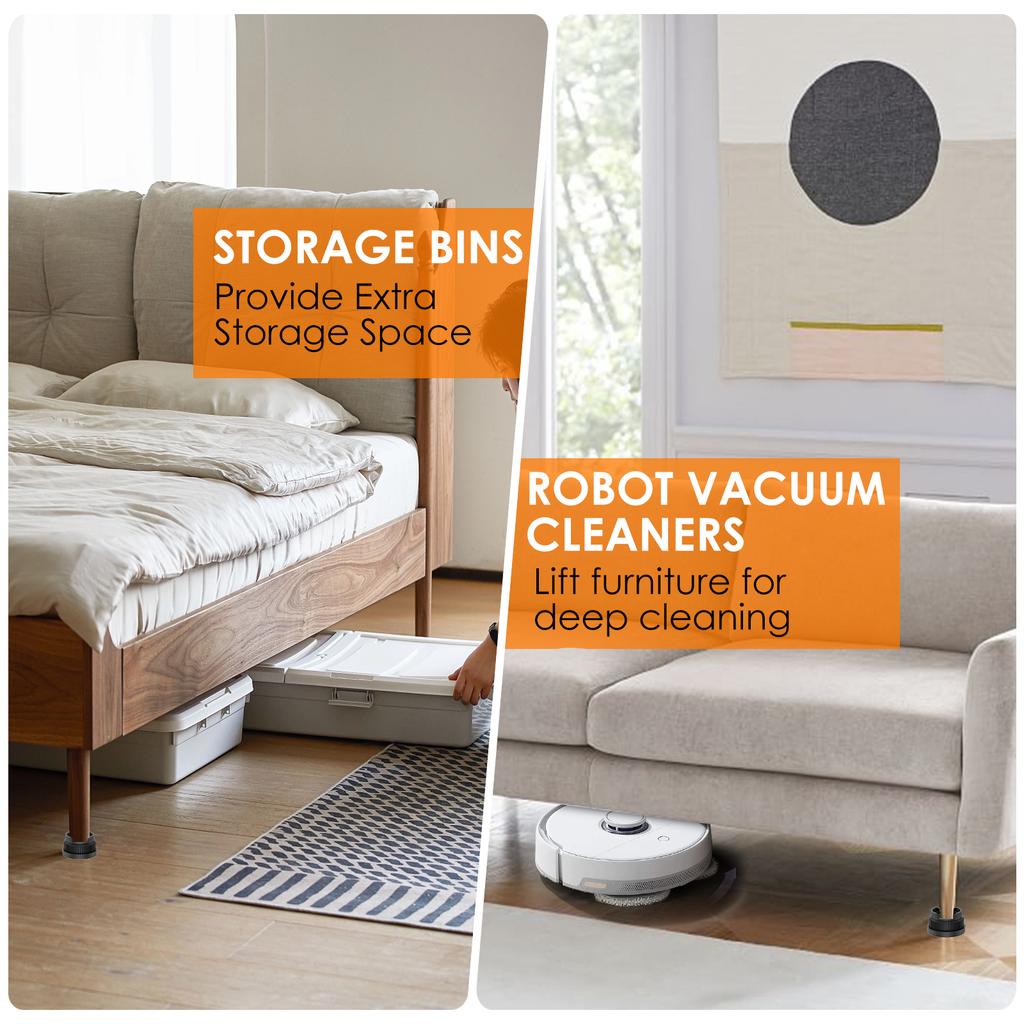 12/16 Pcs Furniture Risers Rubber Base Bed Heightening Foot Pad Heavy Duty Non-slip Floor Protecto Chair Table Feet Leg Lift