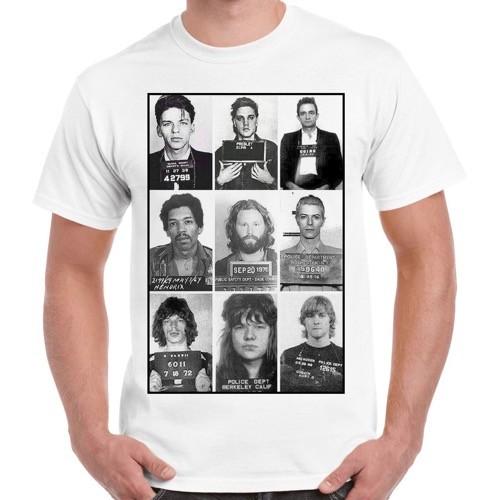 Rock Star Celebrities Mugshot Retro Vintage Hipster Unisex T Shirt 1447 XL