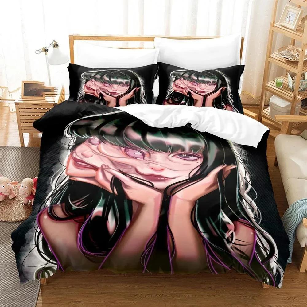 3D Printed Junji Ito Manga Beding Set Printed Bed Linen Set With Pilowcase Bed Soft Duvet Cover Soft Single Double Quen Super King-Sized Dimensionsd