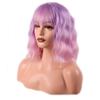 MISS WIG Kurzwellige Damen-Perücke mit Pony, schwarze Kunstfaser-Perücke für den täglichen Gebrauch