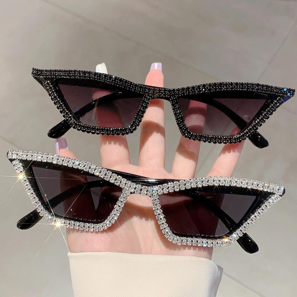 1/2 Pairs Cat Eye Sunglasses with Rhinestones Women Vintage Fashion Trendy Shades Brand Design Sun Glasses