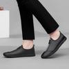 Men's Shoes 2025 Summer New Men's Thin Punching Breathable Hollow Leather Shoes Black One-pedal Lazy Casual Shoes