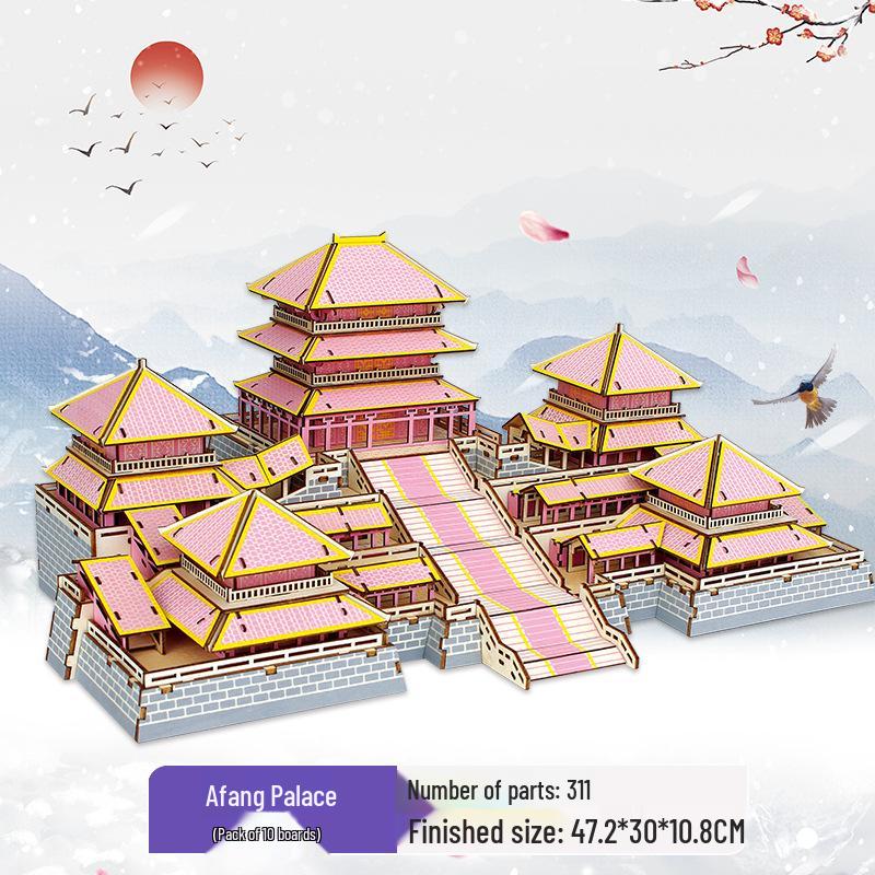 Chinese-Style 3D DIY Wooden Villa Model Kit