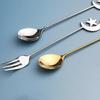 6pcs Coffee Spoon Dessert Fork Dinnerware Set Western Mirror 304 Stainless Steel Tableware Suitable for Family Gatherings Parties Weddings