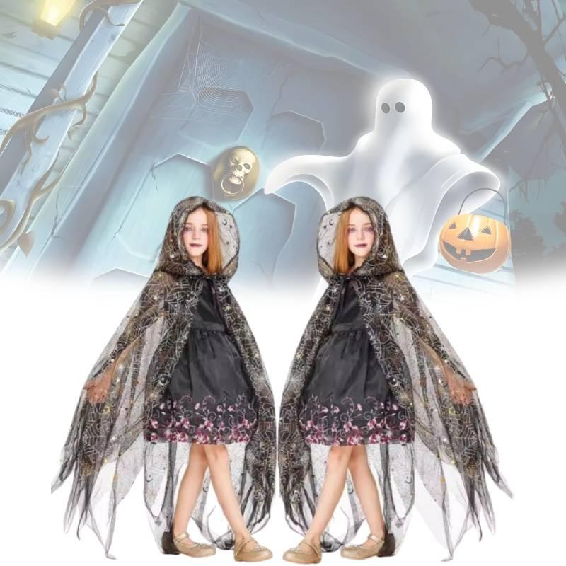 Cape Spider Halloween Pattern Role Play Get Together Children Party Gift Costume