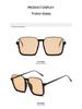 Damebriller uten sminke Stor blush-brille - Trendy slankende anti-UV solbriller for influensere.