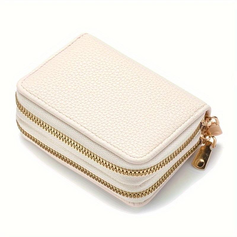 1Pc Multifunctional Card Bag New Organ Card Bag Double Zipper Women's Wallet Large Capacity Card Holder