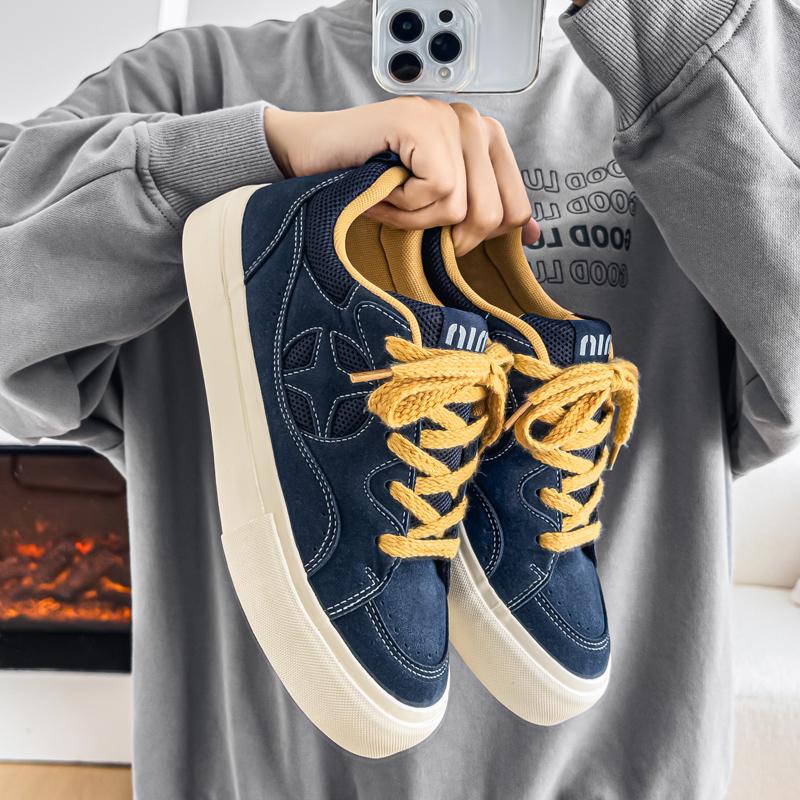 Men 's Casual Four Seasons Fashion Canvas Skateboarding Students Comfortable Sneakers Boys Trending Soft Sole Breathable Shoes