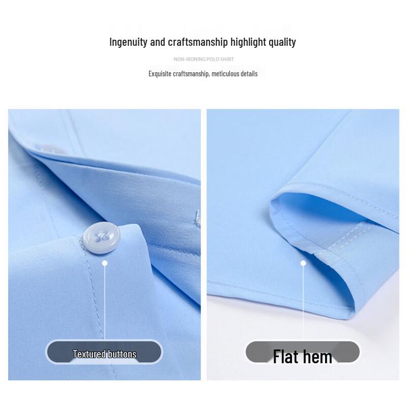 ROMON Men's Wrinkle-Free Long Sleeve Business Shirt