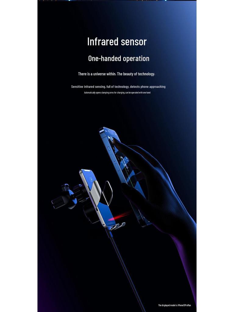 Wireless Charging Car Mount with Auto-Clamp for Mobile Phones