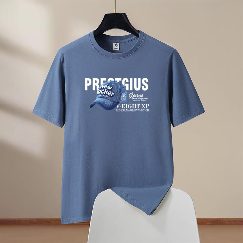 Mens Clothing Luxury Goth Punk Hat Printed Oversized New Summer T-Shirts for Men Casual Tee Short Sleeve Top Graphic T Shirts