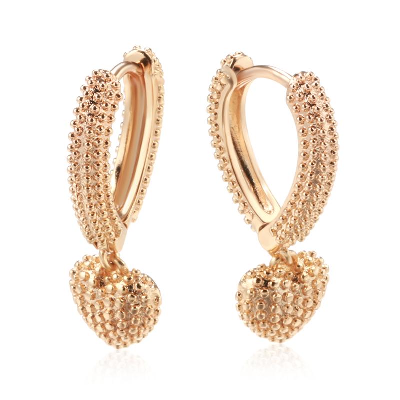

Серьги с подвесками в форме сердца для женщин Kinel, винтажные ювелирные изделия цвета розового золота