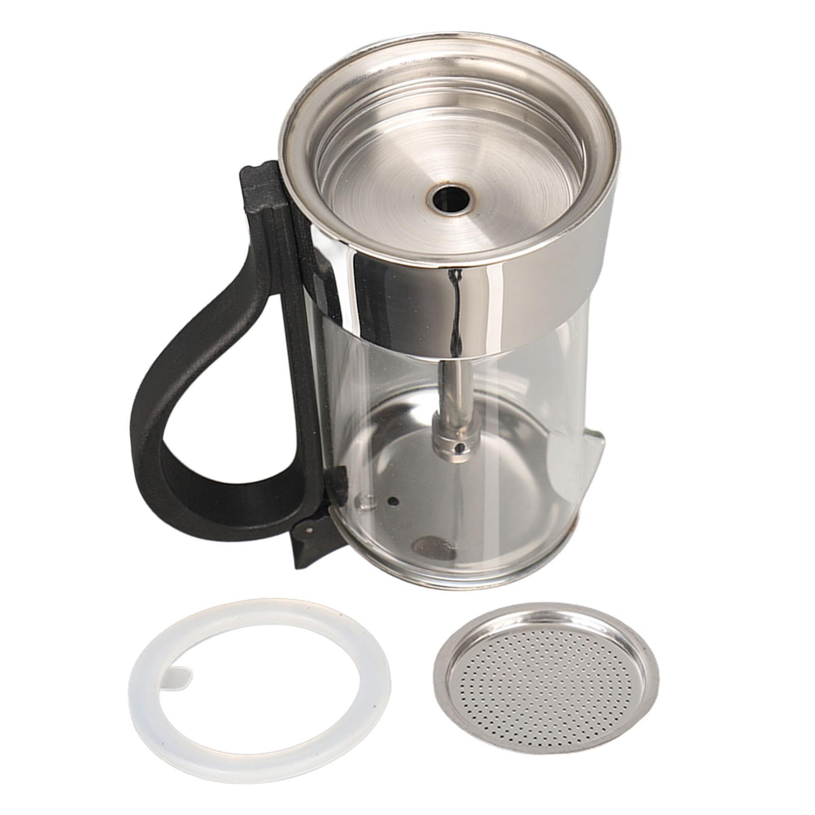 

Moka Pot Crystal Glass Top Stainless Steel Stovetop Moka Pot Classic Italian Coffee Maker for 4 Cups L