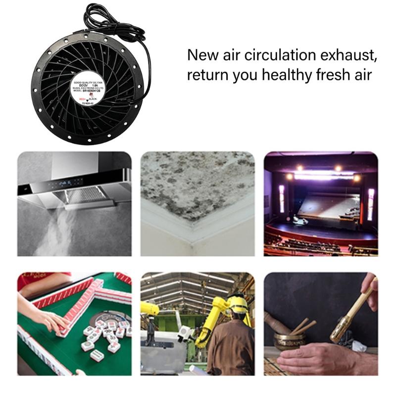 Odsávací ventilátor 6500 ot/min 12V 1,8A Odsávací ventilátor pro odstraňování vlhkosti Projekty do kuchyně, koupelny