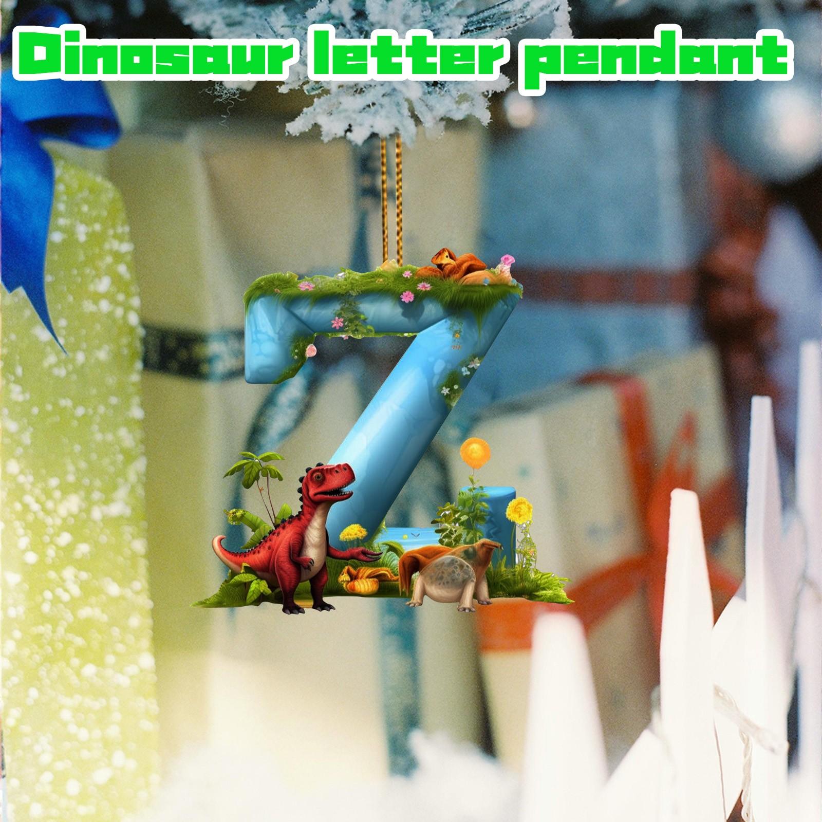 

Рождественские украшения на елку Рождественский акриловый кулон в виде динозавра с 26 буквами One Size