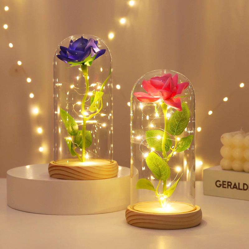 Preserved Rose Glass Dome Gift for Valentine's and Women's Day