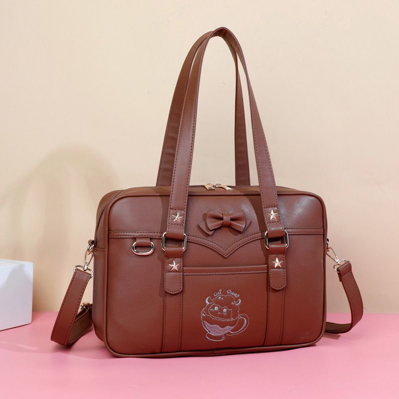 Cute Cartoon JK PU Shoulder Bags 2026 Sweet Embroidery Kawaii Uniform Crossbody Bags New Teenage Girls Lolita Bags for Women