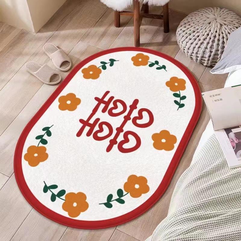 

Имитация кашемира, свадебный ковер, коврик для свадебной комнаты, коврик для ног с изображением счастливого персонажа, одеяло для спальни, коврик для двери в ванную комнату 40 * 60Cm