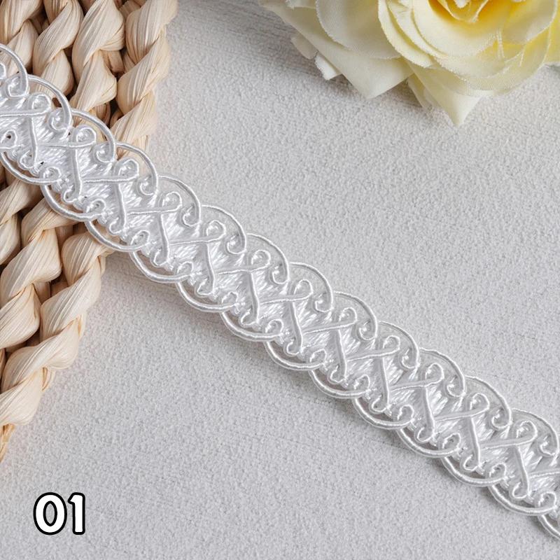 12M*1.7Cm/lot Curtain Lace Trim Ribbon Centipede Braided Lace Sofa Pillow Fringe Diy Craft Sewing Accessories Wedding Decoration