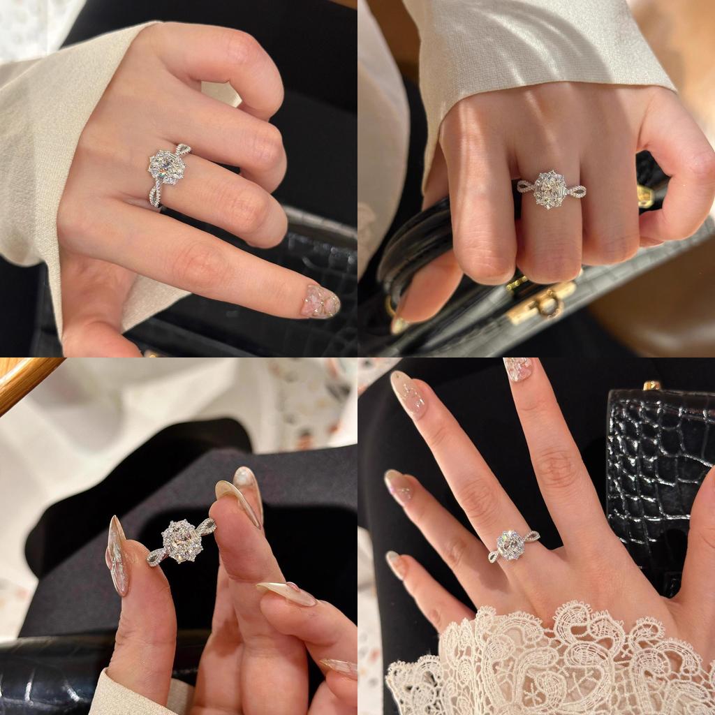 925 Silver Plated Gold Luxurious Moissanite Oval Ring For Women With Unique Design