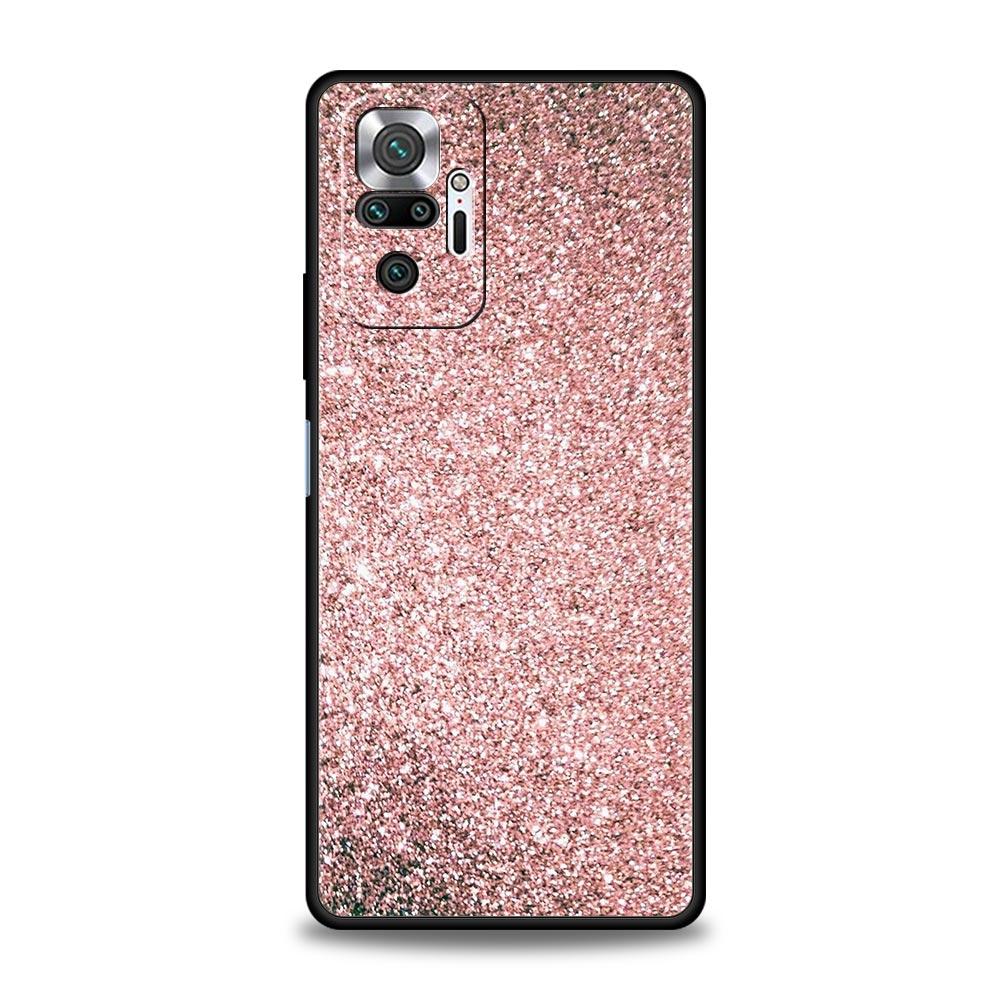 Phone Case Cover for Redmi 14C 10C Note 15 14 13 12 10 11 Pro Plus K40 5G Soft TPU Shockproof Fundas Shell Pink Glitter Capa Bag